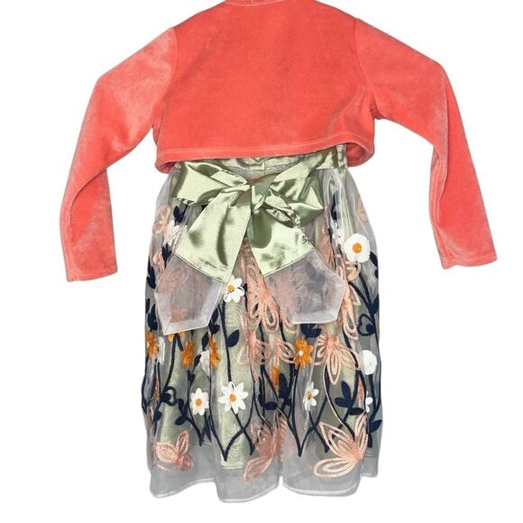 Taty by Tatyana Girl S (2/3) Dress Embroidered Floral Formal Special Occasion - Picture 3 of 8